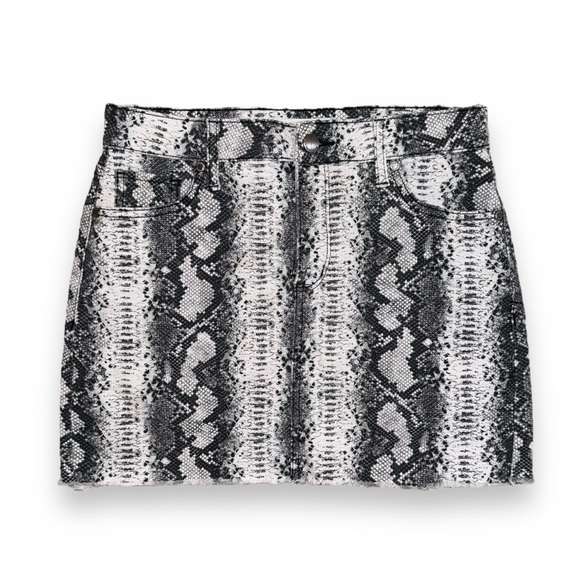 Tinseltown Snake Embossed Denim Mini Skirt - Picture 3 of 6
